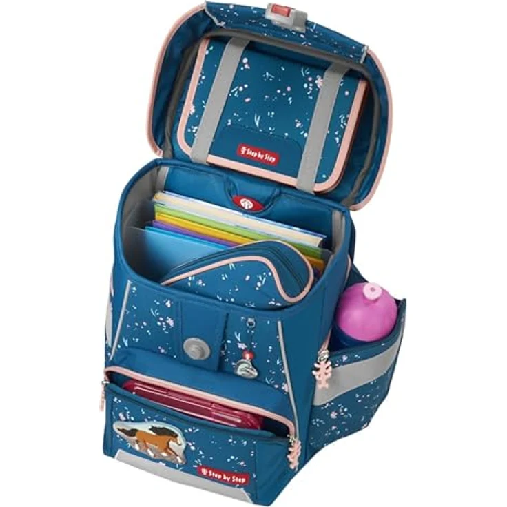 Step by Step Schulranzen-Set Space Wild Horse Ronja, 5-teilig, blau, ergonomischer Tornister mit Reflektoren, höhenverstellbar mit Hüftgurt, 20l – Bild 5
