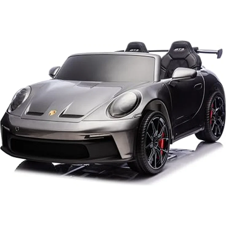 FINOOS Kinder Elektroauto Porsche 911 GT3, 24V, 2-Sitzer mit 2,4GHz Fernbedienung, 4 x 200 Watt Motoren, Grau, für 1-7 Jahre – Bild 1