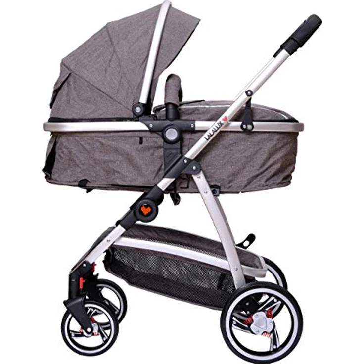 Lalalux Babyboomer 2in1 Kombikinderwagen Komplettset, sportlich, klappbar, doppelte Federung, inkl. Tasche und Regenschutz, für Kinder bis 36 Monate – Bild 1