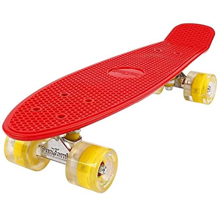 FunTomia Kinder Skateboard Cruiserboard Miniboard 57cm mit oder ohne LED Leuchtrollen Alu Truck Mach1 Kugellager Cruiser Mini Board – Bild 2