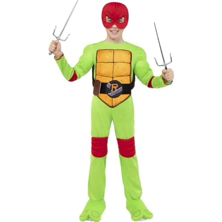 Funidelia | Raphael Kostüm - Teenage Mutant Ninja Turtles für Jungen - Größe 3-4 Jahre - Grünes Kostüm für Kinder & Verkleidung für Partys, Karneval & Halloween – Bild 4