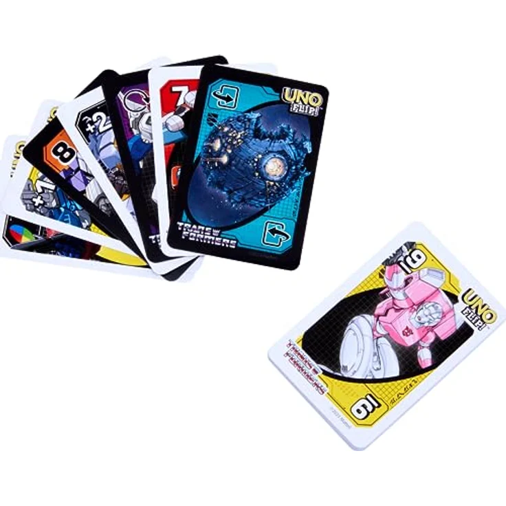Mattel Games UNO Flip Transformers Kartenspiel, für 2-10 Spieler, ab 7 Jahren, mit Autobots und Decepticons – Bild 3