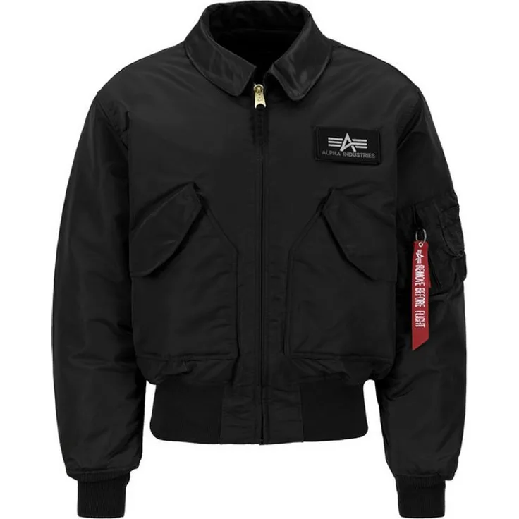 Alpha Industries Bomberjacke - Men's CWU 45 (HERITAGE), hochwertige Nylonjacke mit ALPHA-Klettpatch, Stifttasche und tonalem Innenfutter