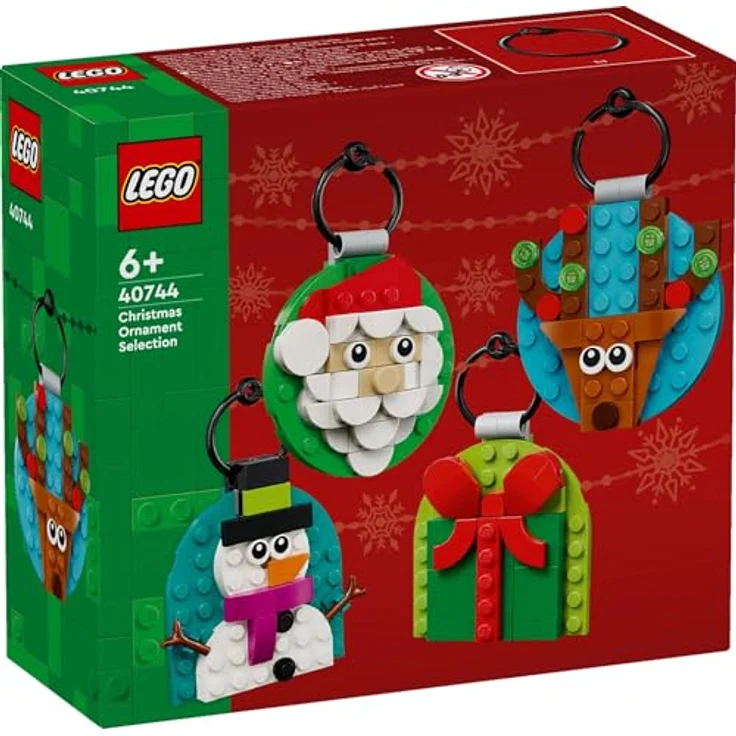 LEGO Iconic 40744, Christbaumanhänger Bausatz mit 4 Motiven (Geschenk, Weihnachtsmann, Schneemann, Rentier), Mehrfarbig, 153 Teile, ab 6 Jahren – Bild 8