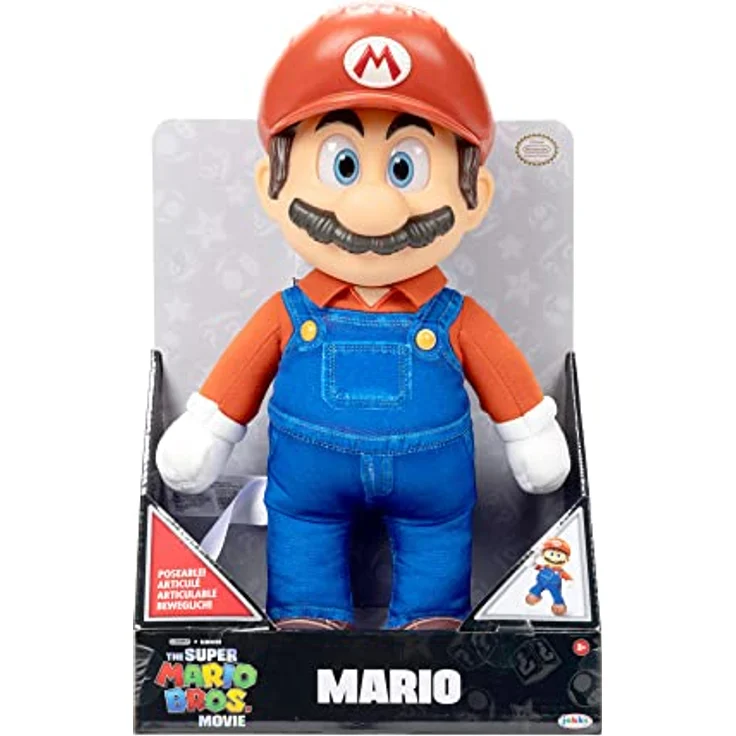 Jakks Super Mario Movie Premium Posable Plush 35. 5cm Mario – Bild 9