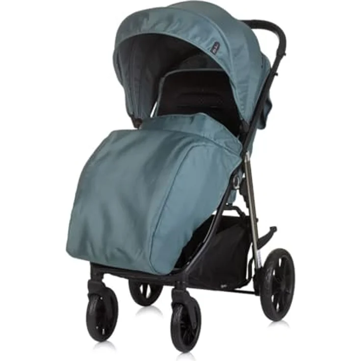 Chipolino Buggy Insta, klappbar, 3-fach verstellbare Rückenlehne, 5-Punkt-Sicherheitsgurt, Fußabdeckung, kostenloser Korb, Aluminiumrahmen, Federung, ab Geburt bis 4 Jahre, grau – Bild 3