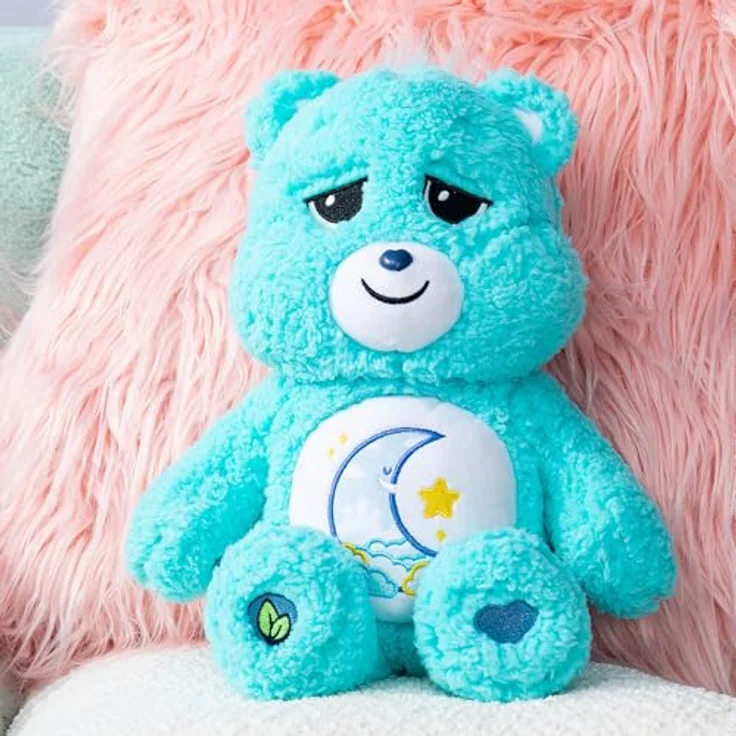Care Bears Cozy Bedtime Bear, 35,6 cm Plüsch, umweltfreundlich mit Sherpa-Material und süßem Bauchabzeichen – Bild 3