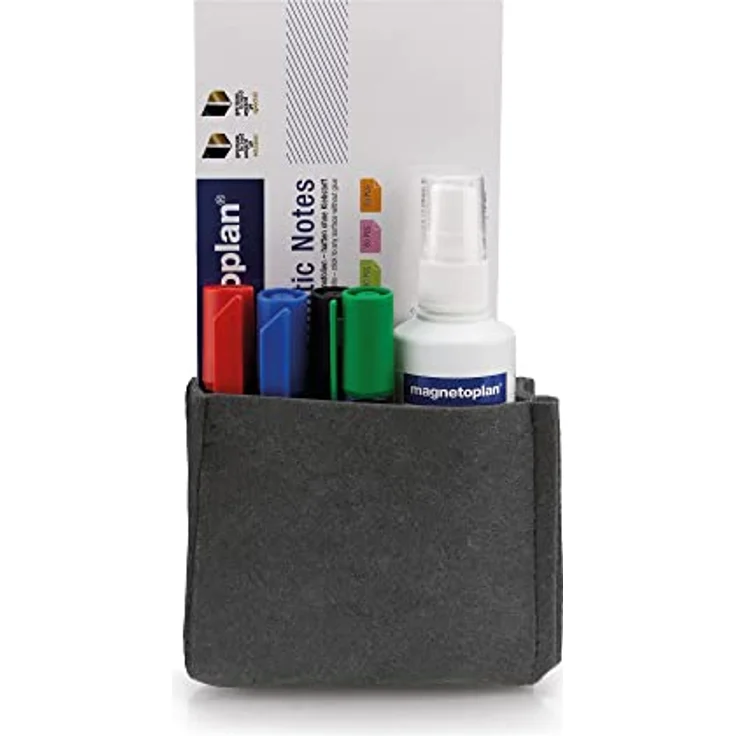 magnetoTray Stifteköcher Medium, 100x200x100 mm (TxBxH), magnethaftend, grau – Bild 5