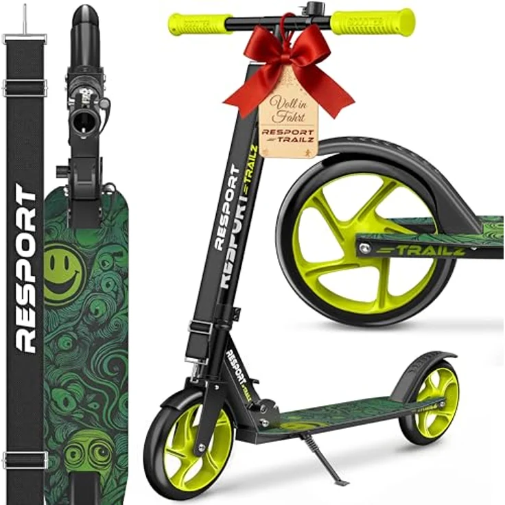 RE:SPORT Cityroller RE:SPORT® Trailz Scooter, klappbar und höhenverstellbar 87–102 cm, 200 mm große Räder, inkl. Klingel und Tragegurt, bis 100 kg belastbar – Bild 1