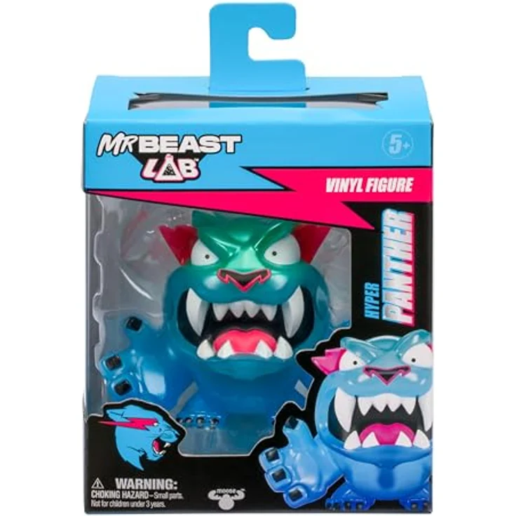 MRBEAST LAB MrBeast Lab Vinyl-Sammelfiguren, 8,8 cm, Premium-Präsentierbox, 4er Set: Classic Panther, Hyper Panther, Glow Panther, Metallic Panther – Bild 3