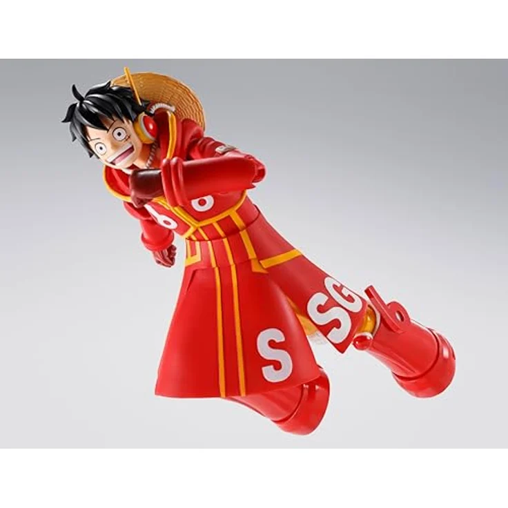 Tamashii Nation One Piece - Monkey D. Luffy S.H.Figuart, 15 cm Sammelfigur mit 2 Gesichtsausdrücken und 2 Paar austauschbaren Händen, Future Island Egghead - Version – Bild 4