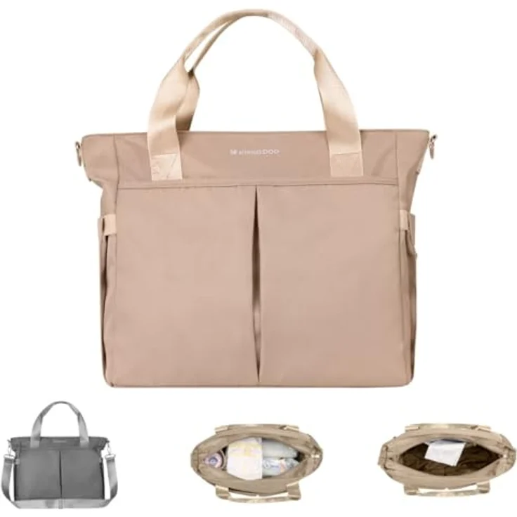 Kikkaboo Wickeltasche Brielle Clips (1-tlg), wasserfest, mit Schultergurt, grau – Bild 2