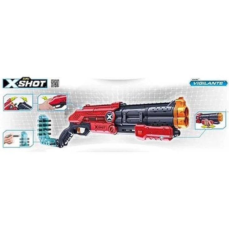 X-SHOT 36437 Excel Vigilante Blaster mit Darts Spielzeugpistole – Bild 2