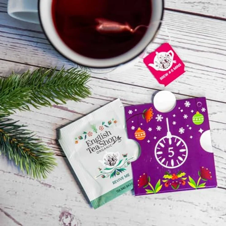 English Tea Shop ETS - BIO Tee Adventskalender 2026 "Christmas Countdown", roter Adventskalender mit 25 Teebeuteln – Bild 4
