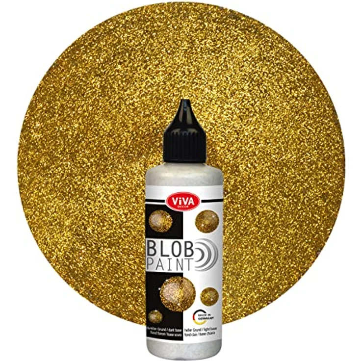 Viva Decor Gold-Glitter Blob Paint, 90 ml, metallische und glitzernde Farbe für kreative Malprojekte – Bild 1
