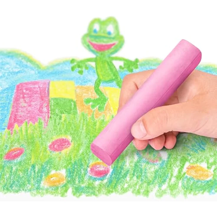 STAEDTLER Malkreide Noris Junior, 6er-Set Straßenmalkreide mit 20 mm Strichstärke, staubarm für Kinder ab 2 Jahren – Bild 3