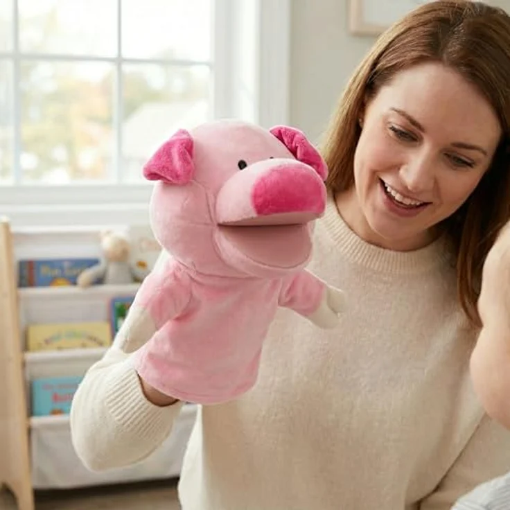 LOMTRATS Tierhandpuppen-Set für Kinder, 5er-Pack (Wolf, Tiger, Löwe, Affe) mit beweglichen offenen Münder, ideal zum Geschichtenerzählen und Unterrichten im Vorschulalter – Bild 2
