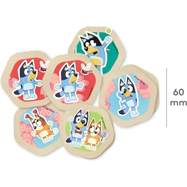 MICKI Memo – Holzspiel „Bluey“ – Memory-Spiel mit 38 sechseckigen Plättchen und motivierenden Bluey-Bildern, für Kinder ab 3 Jahren – Bild 5