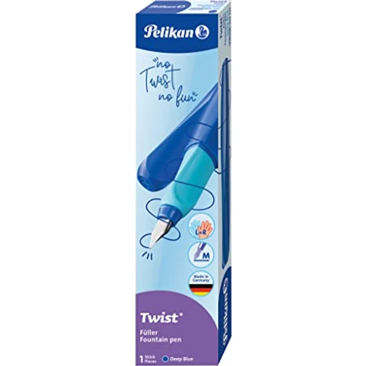 Pelikan Füllhalter Twist P457 M-Feder dunkelblau - Ergonomischer Füller für Rechts- und Linkshänder – Bild 3