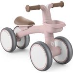 KikkaBoo ZIPI Fahrrad ohne Pedale, Laufrad mit Korb, verstellbarer Sitz, für 1 bis 3 Jahre, Rosa