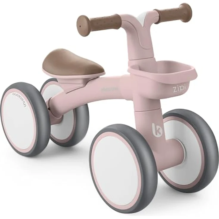 KikkaBoo ZIPI Fahrrad ohne Pedale, Laufrad mit Korb, verstellbarer Sitz, für 1 bis 3 Jahre, Rosa – Bild 1