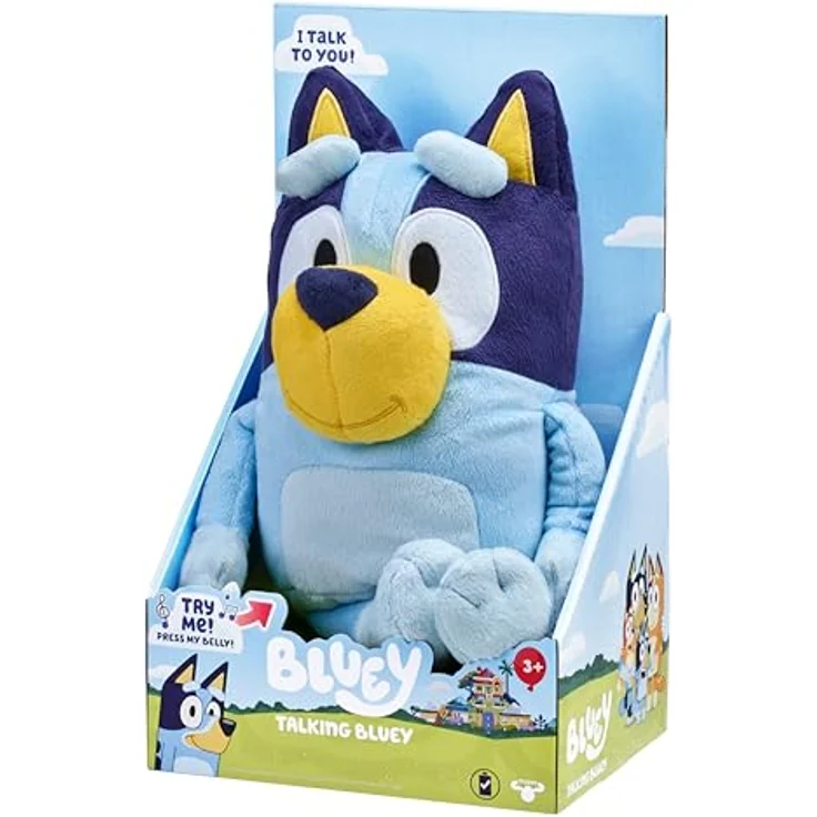 BlueY sprechender Teddybär, 31 cm, mehrsprachig mit neun Repliken, Schwarz – Bild 3