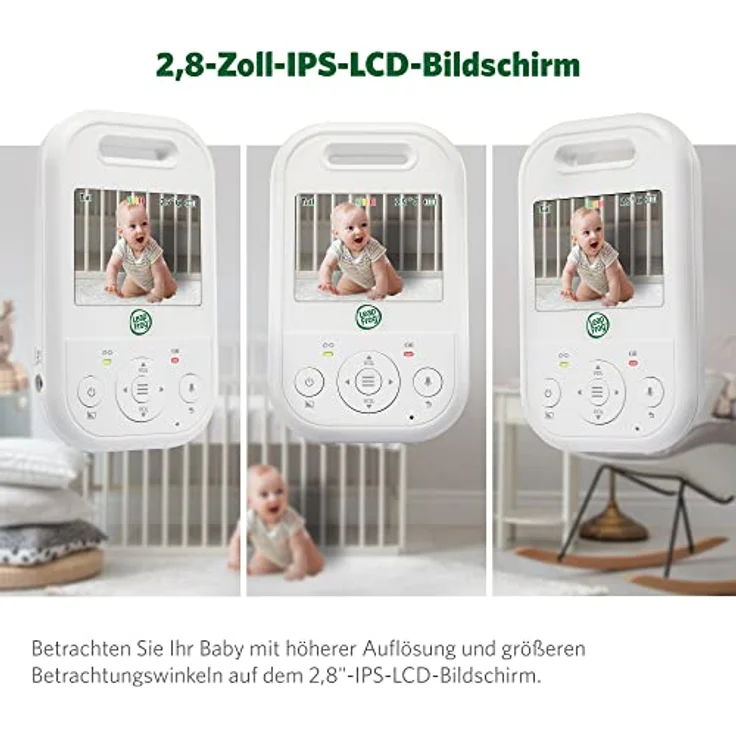 LeapFrog LF2513 Babyphone mit Kamera, Schwenk- und Neige Video Baby Monitor, 2.8 Inch Display, Nachtsicht, 300 m große Reichweite,12H Lange Akkulaufzeit Babyphone,Beruhigende Schlaflieder – Bild 3