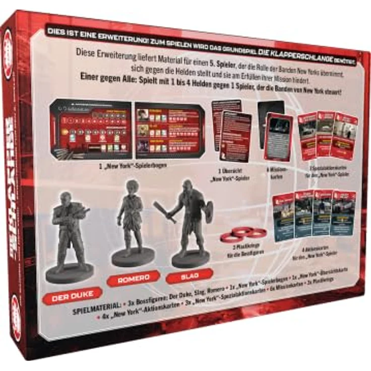 HeidelBÄR Games Die Klapperschlange (Escape from New York) – Erweiterung mit 3 Boss-Figuren, für 1-5 Spieler, 40-90 Minuten Spielzeit, ab 14 Jahren – Bild 2