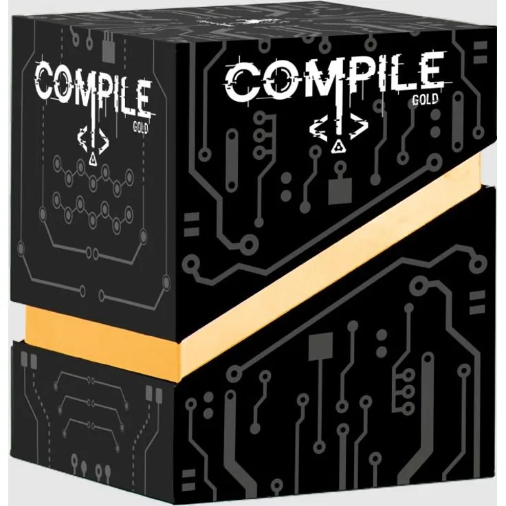 Pegasus Spiele Compile (Gold Edition), strategisches Kartenspiel für 2 Spieler, 72 Befehlskarten, 20-40 Minuten Spieldauer