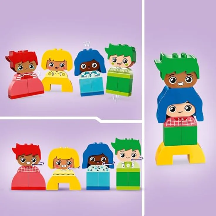LEGO DUPLO Große Gefühle, Stapelspiel zum Bauen mit 23 bunten Bausteinen und 4 Figuren, Motorik-Spielzeug zur Förderung der sozialen und emotionalen Entwicklung von Kleinkindern ab 18 Monaten 10415 – Bild 3