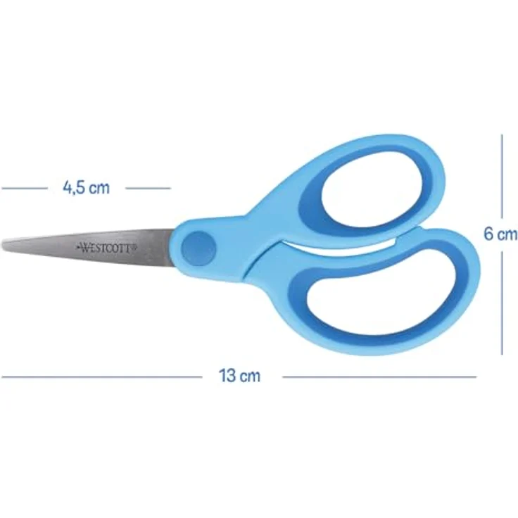 Westcott Softgrip Kids Kinderschere für Rechtshänder mit Spitze, 13 cm, blau – Bild 5