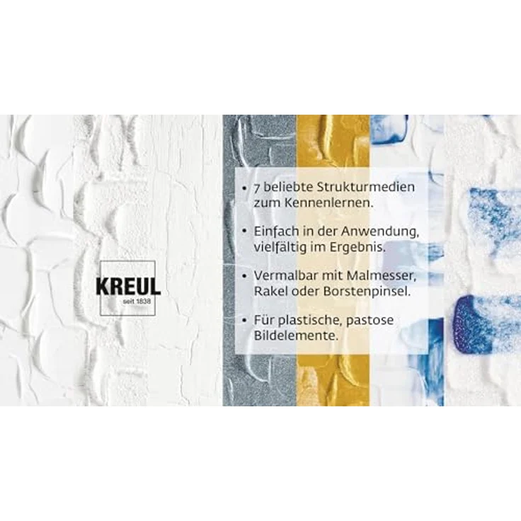 KREUL SOLO Goya Acrylic Medium, 8 Struktur-Pasten in 20 ml Tuben, Starter-Set für dreidimensionale Kunstprojekte – Bild 5