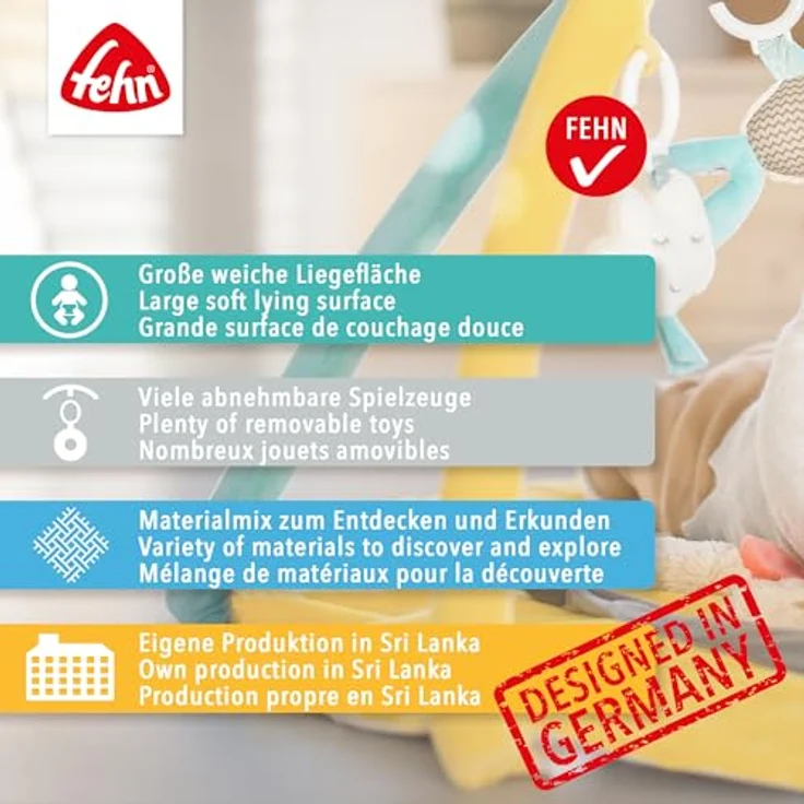 Fehn Baby Gym DoBabyDoo, 3-D-Activity-Decke Koala, Spieldecke für Babys ab 0+ Monaten, Krabbelmatte, gefüllt mit verschiedenen Spielfiguren - Preisvergleich – Bild 6