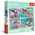 Trefl 4 in 1 Puzzle - Lilo & Stitch, mit 4 unabhängigen Puzzlespielen