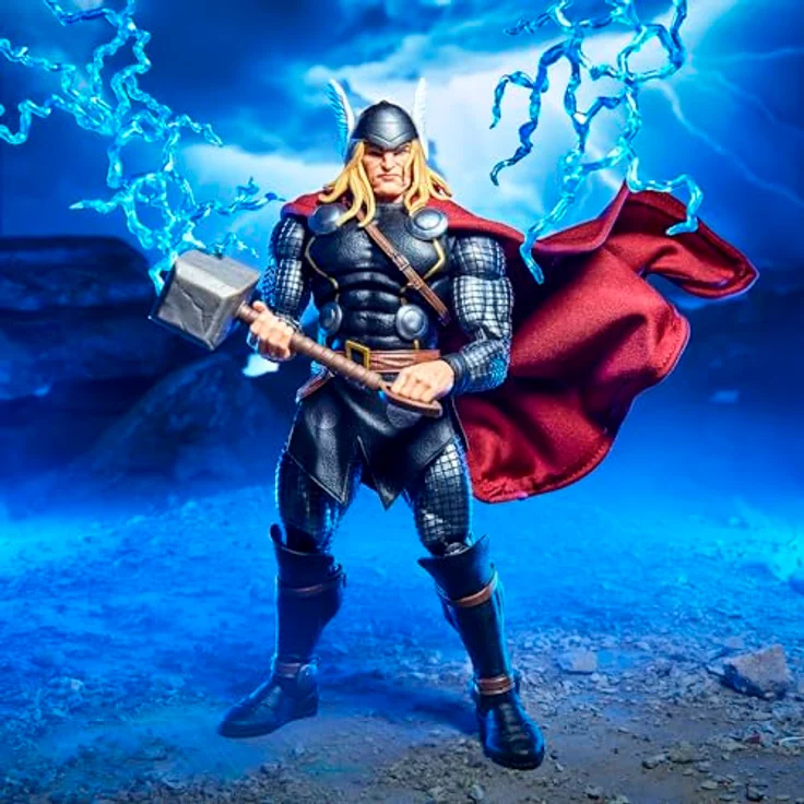 Marvel Legends Maximum Series Thor, Deluxe Action-Figur (15 cm) mit über 20 Bewegungspunkten, 14 Accessoires und weichem Umhang für starke Posen – Bild 4