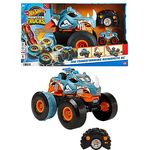 HOT WHEELS Monster Trucks HW ferngesteuerten Rhinomite - umbaubar, 1:12 Monster Truck, Beschleuniger für 1:64 Monster Trucks, Allround-Fernsteuerung, für Kinder ab 6 Jahren, HPK27