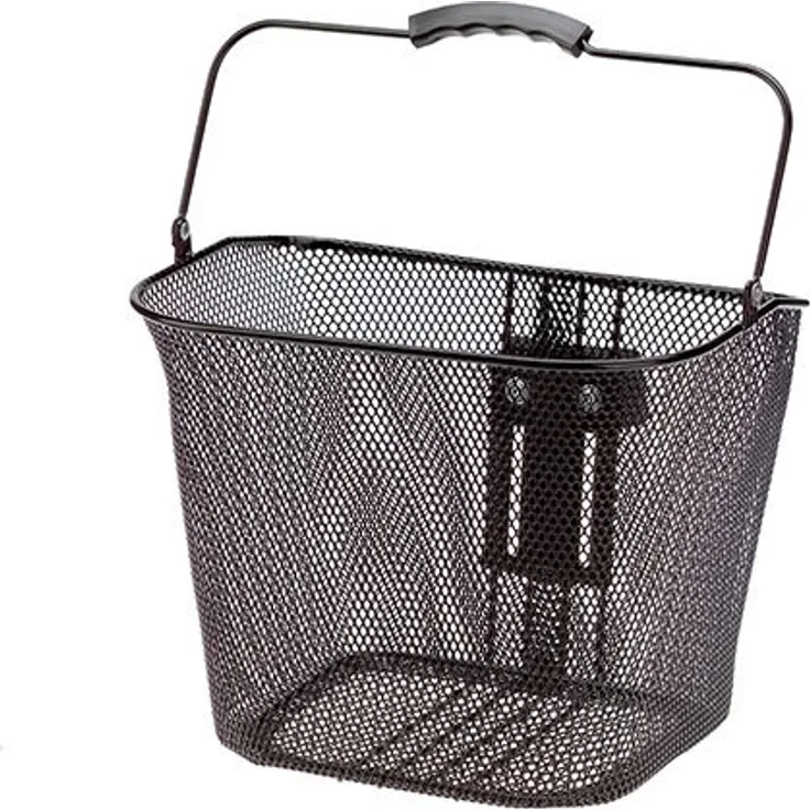 Prophete Fahrradkorb, Abnehmbarer Korb mit Lenkervorbauadapter, Farbe schwarz