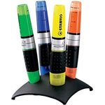 STABILO LUMINATOR Textmarker, 2+5 mm - 4er Tischset in 6 leuchtenden Farben, Austrocknungsschutz und Füllstandanzeige
