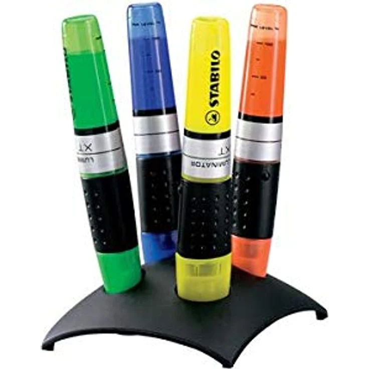 STABILO LUMINATOR Textmarker, 2+5 mm - 4er Tischset in 6 leuchtenden Farben, Austrocknungsschutz und Füllstandanzeige – Bild 1