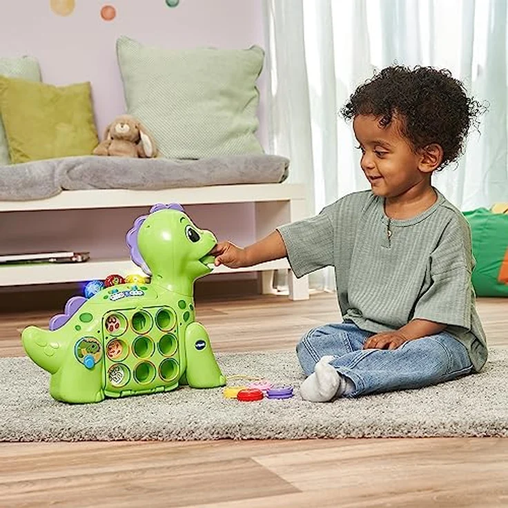 VTech Baby Zähl-mit-Mir-Dino, Interaktiver Lern-Dinosaurier mit 9 bunten Talern, spricht und singt für Kinder von 1,5-4 Jahren – Bild 4