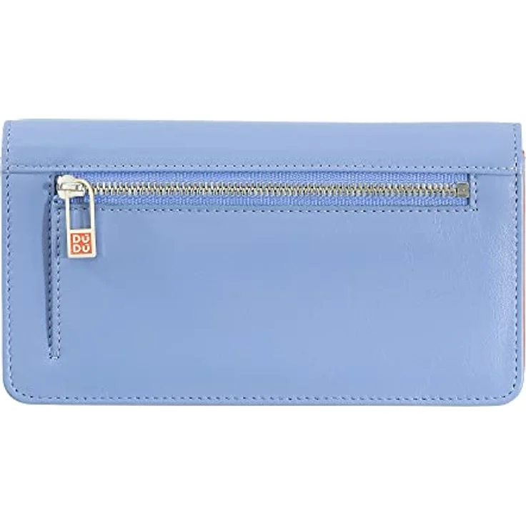DuDu Kinderportemonnaie, RFID Leder Geldbörse 17,5 cm in Pastellblau, 100% Leder – Bild 2
