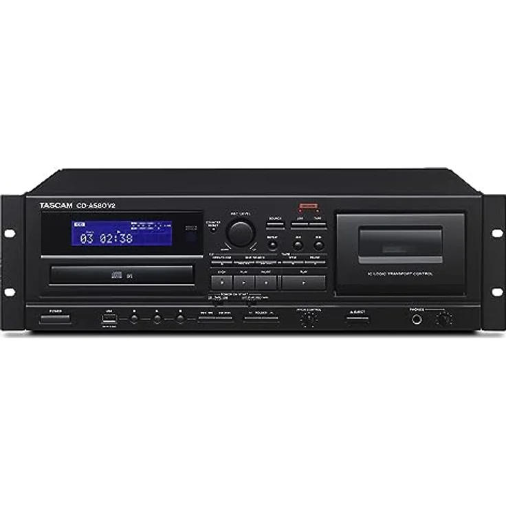 Tascam CD-A580 v2, CD-Player, Kassettendeck und USB-Recorder mit Cinch-Eingängen und kabelloser Fernbedienung – Bild 1