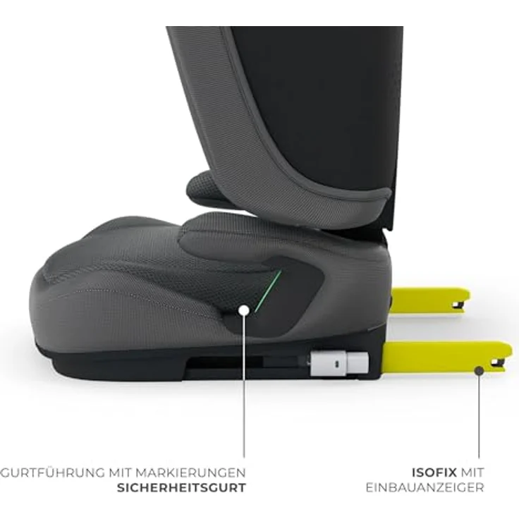 KinderKraft Unity 2 I-Size GREY, Kindersitz mit ISOFIX, 5-fach verstellbarer Rückenlehne und SPS-Seitenaufprallschutz für Kinder von 100 bis 150 cm – Bild 7