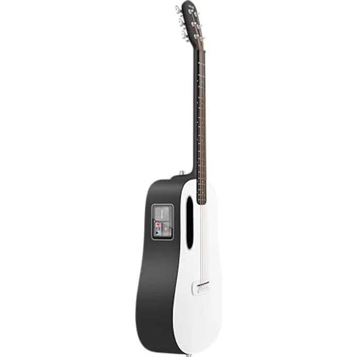 Lava Music ME Play 36 Zoll Nightfall, Akustik Gitarre mit HPL-Korpus, wetterfest, Schwarz-Weiß, integrierter Pickup und Touch-sensitive-Technologie – Bild 2