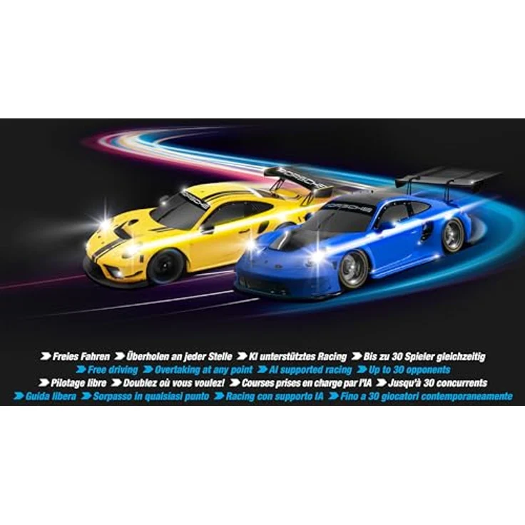 Carrera HYBRID Runway Chase - Porsche 911 GT3 R im Maßstab 1:50 - KI-gestützte Steuerung per Smartphone-App - Multiplayer-Rennen für bis zu 30 Fahrer - Amazon Exklusiv – Bild 5