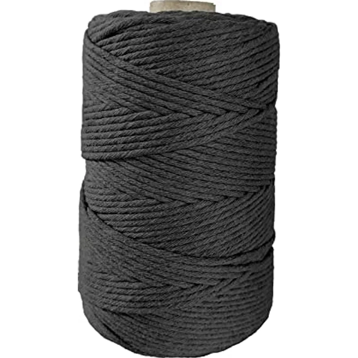 BooGardi Makramee Garn Bastelgarn, (5mm x 100m 100% Baumwolle), Dunkelbraun reißfestes Macramee Kordel Band – Bild 5