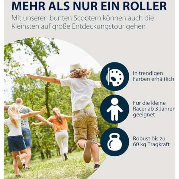 HUDORA Scooter Up 145 Junior - pearl - Kinder Roller ab 3 Jahre - City Roller mit 145 mm Rollen - bis 60 kg – Bild 6
