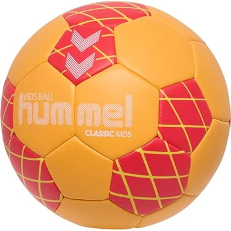 hummel hmlCLASSIC Kids HB Handball, 0, orange/red/yellow, strukturiertes Obermaterial, weicher Schaumstoff, präzise Maschinenstiche, winded Blase – Bild 1