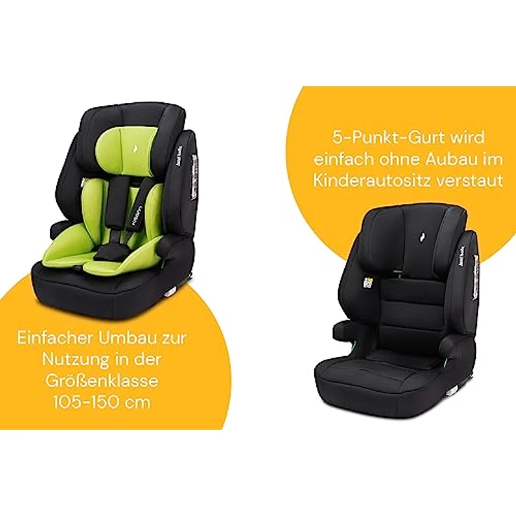 Osann Autokindersitz Jazzi Isofix, mitwachsender Auto Kindersitz für Kinder von 76 bis 150 cm, in schwarz – Bild 5