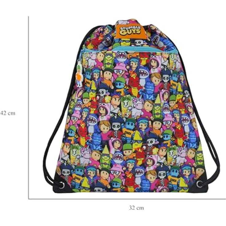 Wisam Turnbeutel Stumble Guys, Sportbeutel 42x32cm mit Kordelzug für Kinder – Bild 5